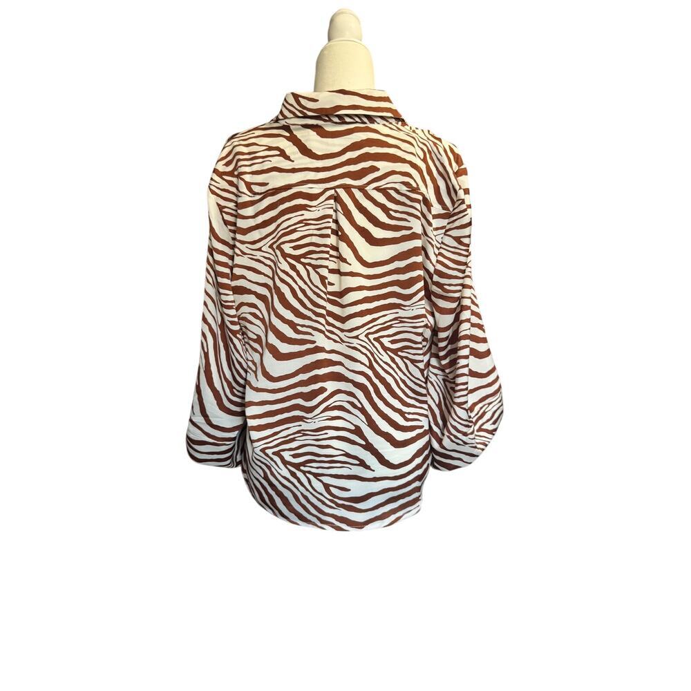 EVA FRANCO (Sold at Anthropologie) - Anita Zebra-Striped Button down in SZ (XL) - Picture 3 of 9